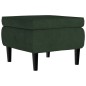 Poltrona Schienale ad Ala con Poggiapiedi Verde Scuro Velluto Poltrona Schienale ad Ala con Poggiapiedi Verde Scuro Velluto