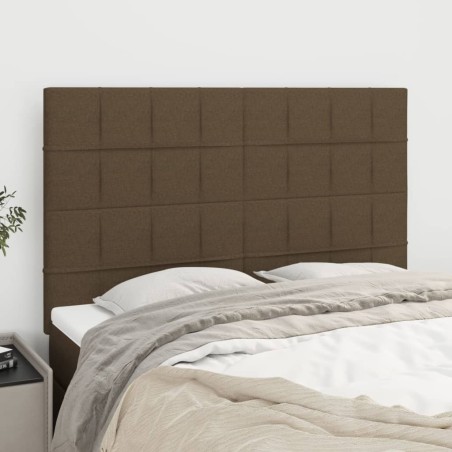 vidaXL Testiere 4 pz Marrone Scuro 72x5x78/88 cm in Tessuto