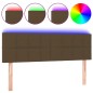vidaXL Testiera a LED Marrone Scuro 144x5x78/88 cm in Tessuto
