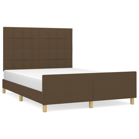 vidaXL Giroletto senza Materasso Marrone Scuro 140x200 cm Tessuto