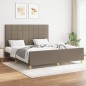 Giroletto con Testiera Grigio Tortora 160x200 cm in Tessuto Giroletto con Testiera Grigio Tortora 160x200 cm in Tessuto
