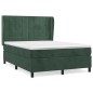 Giroletto a Molle con Materasso Verde Scuro 140x200 cm Velluto