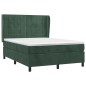 Giroletto a Molle con Materasso Verde Scuro 140x200 cm Velluto
