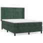 vidaXL Giroletto a Molle con Materasso Verde Scuro 140x190 cm Velluto
