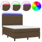 vidaXL Letto a Molle Materasso e LED MarroneScuro 140x190cm in Tessuto vidaXL Letto a Molle Materasso e LED MarroneScuro 140x190cm in Tessuto
