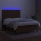 vidaXL Letto a Molle Materasso e LED MarroneScuro 140x190cm in Tessuto vidaXL Letto a Molle Materasso e LED MarroneScuro 140x190cm in Tessuto