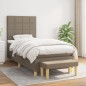 vidaXL Giroletto a Molle con Materasso Tortora 90x200 cm inTessuto