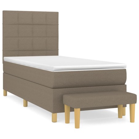 vidaXL Giroletto a Molle con Materasso Tortora 90x200 cm inTessuto