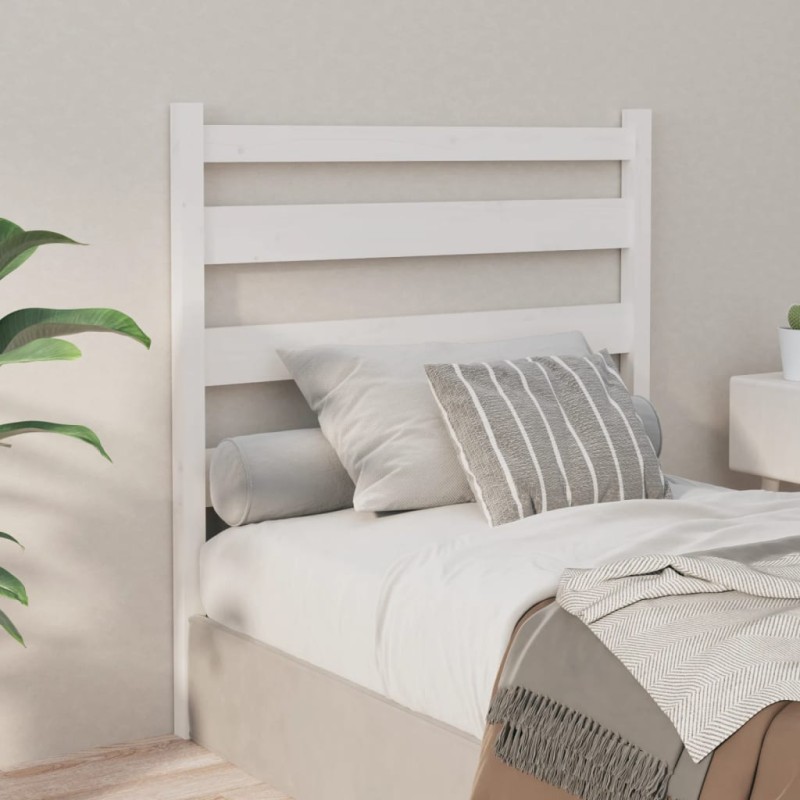 Testiera per Letto Bianca 96x4x100 cm in Legno Massello di Pino Testiera per Letto Bianca 96x4x100 cm in Legno Massello di Pino