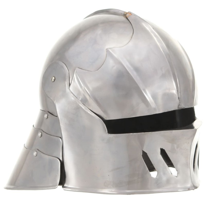Elmo da Cavaliere Medievale Antico LARP in Acciaio Argento Elmo da Cavaliere Medievale Antico LARP in Acciaio Argento