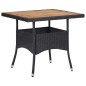 Set Mobili da Pranzo per Giardino 5 pz Polyrattan e Acacia Nero Set Mobili da Pranzo per Giardino 5 pz Polyrattan e Acacia Nero