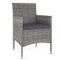Set Bistrot da Giardino 5pz Polyrattan e Vetro Temperato Grigio Set Bistrot da Giardino 5pz Polyrattan e Vetro Temperato Grigio