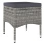 Set Bistrot da Giardino 5pz Polyrattan e Vetro Temperato Grigio Set Bistrot da Giardino 5pz Polyrattan e Vetro Temperato Grigio