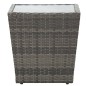 Set Bistrot da Giardino 5pz Polyrattan e Vetro Temperato Grigio Set Bistrot da Giardino 5pz Polyrattan e Vetro Temperato Grigio