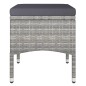 Set Bistrot da Giardino 5pz Polyrattan e Vetro Temperato Grigio Set Bistrot da Giardino 5pz Polyrattan e Vetro Temperato Grigio