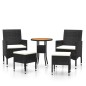 Set Divani da Giardino 5 pz in Polyrattan Nero Set Divani da Giardino 5 pz in Polyrattan Nero