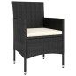 Set Divani da Giardino 5 pz in Polyrattan Nero Set Divani da Giardino 5 pz in Polyrattan Nero