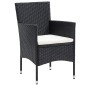 Set da Bistrot per Giardino 5pz Polyrattan Vetro Temperato Nero Set da Bistrot per Giardino 5pz Polyrattan Vetro Temperato Nero