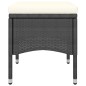 Set da Bistrot per Giardino 5pz Polyrattan Vetro Temperato Nero Set da Bistrot per Giardino 5pz Polyrattan Vetro Temperato Nero