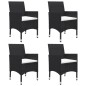 Set Mobili da Pranzo per Giardino 7 pz Nero