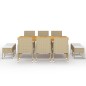 Set Mobili da Pranzo per Giardino 11 pz Beige Set Mobili da Pranzo per Giardino 11 pz Beige