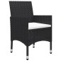 Set Mobili da Pranzo per Giardino 11 pz Nero Set Mobili da Pranzo per Giardino 11 pz Nero