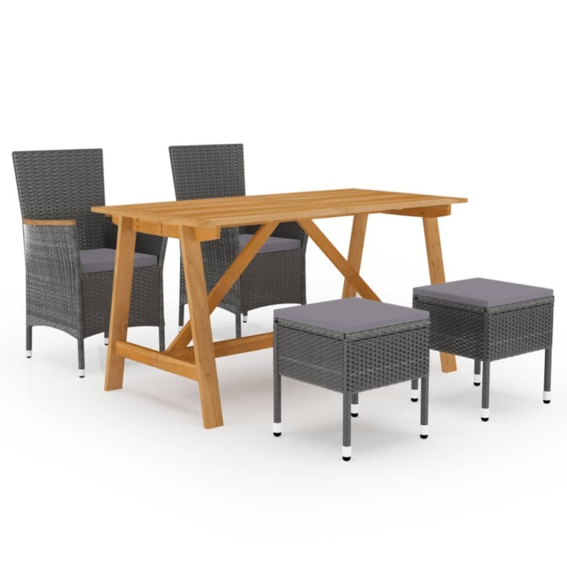 Set Mobili da Pranzo per Giardino 5 pz Grigio Set Mobili da Pranzo per Giardino 5 pz Grigio