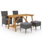 Set Mobili da Pranzo per Giardino 5 pz Grigio Set Mobili da Pranzo per Giardino 5 pz Grigio