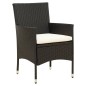 Set da Pranzo da Giardino 11 pz con Cuscini in Polyrattan Nero Set da Pranzo da Giardino 11 pz con Cuscini in Polyrattan Nero