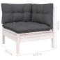 Set Divani da Giardino 7 pz con Cuscini Bianchi Legno di Pino Set Divani da Giardino 7 pz con Cuscini Bianchi Legno di Pino