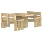 Set da Pranzo da Giardino 3 pz in Legno di Pino Impregnato Set da Pranzo da Giardino 3 pz in Legno di Pino Impregnato