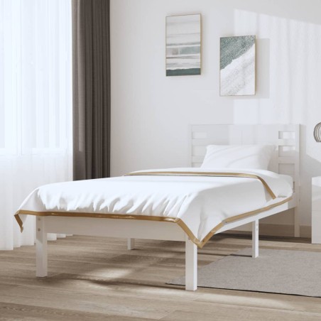 Giroletto senza Materasso Bianco 100x200 cm Legno Massello Pino