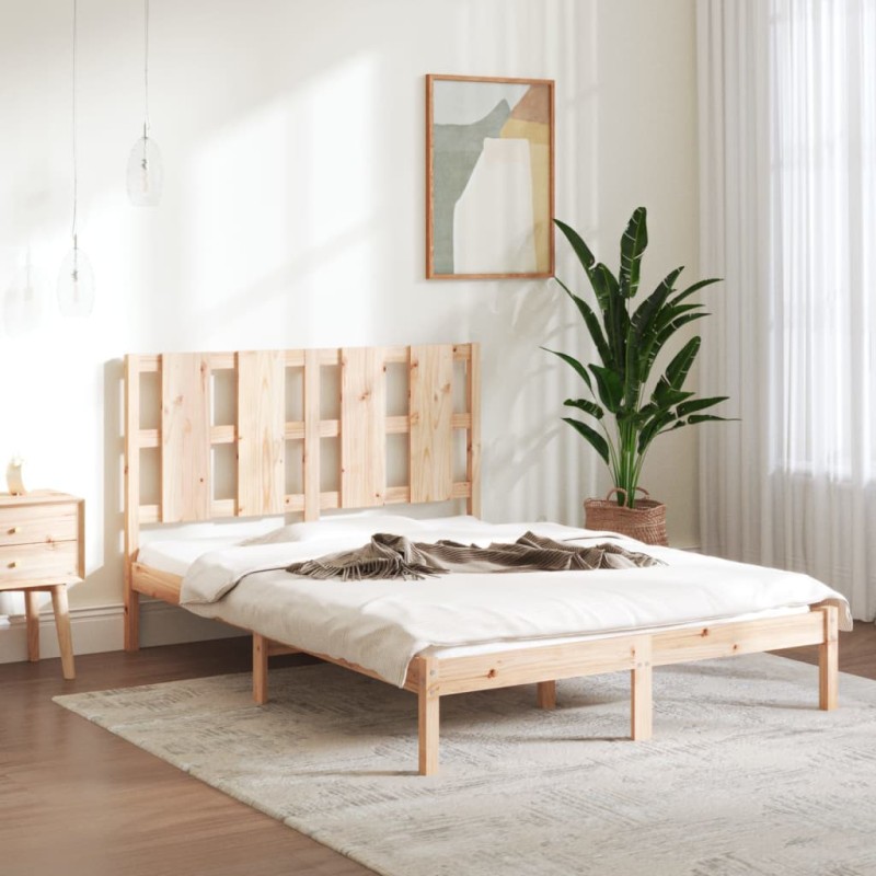 Letto senza Materasso 140x190 cm in Legno Massello di Pino Letto senza Materasso 140x190 cm in Legno Massello di Pino