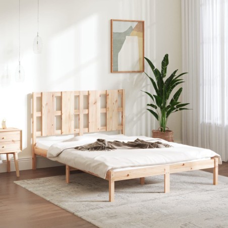 Letto senza Materasso 140x190 cm in Legno Massello di Pino