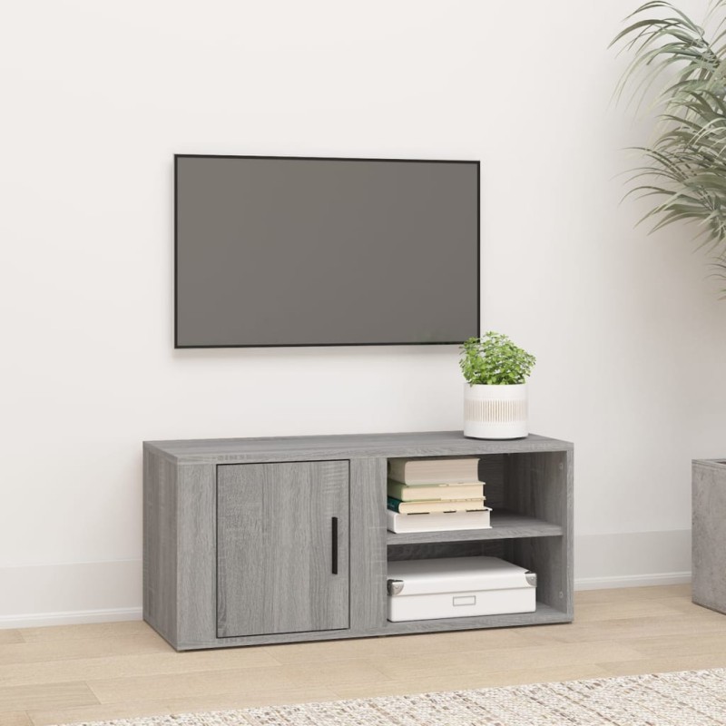 Mobile Porta TV Grigio Sonoma 80x31,5x36 cm Legno Multistrato Mobile Porta TV Grigio Sonoma 80x31,5x36 cm Legno Multistrato