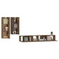 Set di Mobili Porta TV 4 pz Rovere Fumo in Legno Multistrato Set di Mobili Porta TV 4 pz Rovere Fumo in Legno Multistrato