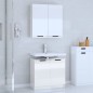Set di Mobili da Bagno 2 pz Bianco Lucido in Legno Multistrato Set di Mobili da Bagno 2 pz Bianco Lucido in Legno Multistrato