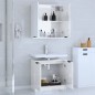 Set di Mobili da Bagno 2 pz Bianco Lucido in Legno Multistrato Set di Mobili da Bagno 2 pz Bianco Lucido in Legno Multistrato