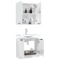 Set di Mobili da Bagno 2 pz Bianco Lucido in Legno Multistrato Set di Mobili da Bagno 2 pz Bianco Lucido in Legno Multistrato