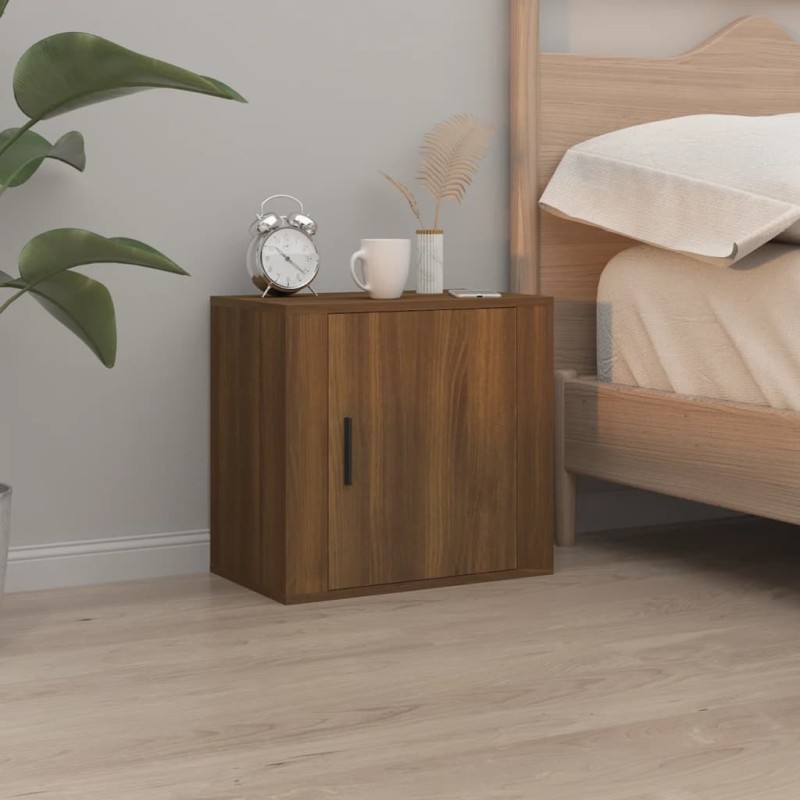 Comodino a Muro Rovere Marrone 50x30x47 cm Comodino a Muro Rovere Marrone 50x30x47 cm