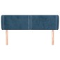 Testiera ad Orecchio Blu Scuro 147x23x78/88 cm in Velluto Testiera ad Orecchio Blu Scuro 147x23x78/88 cm in Velluto