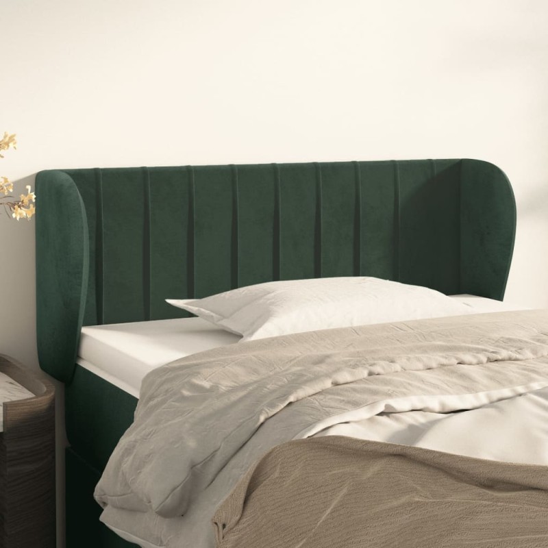Testiera ad Orecchio Verde Scuro 93x23x78/88 cm in Velluto Testiera ad Orecchio Verde Scuro 93x23x78/88 cm in Velluto