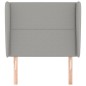 Testiera ad Orecchio Grigio Chiaro 83x23x118/128 cm in Tessuto Testiera ad Orecchio Grigio Chiaro 83x23x118/128 cm in Tessuto