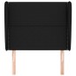 Testiera ad Orecchio Nera 83x23x118/128 cm in Tessuto
