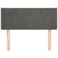Testiera ad Orecchio Grigio Scuro 103x16x78/88 cm in Velluto
