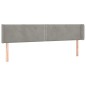 Testiera ad Orecchio Grigio Chiaro 163x16x78/88 cm in Velluto Testiera ad Orecchio Grigio Chiaro 163x16x78/88 cm in Velluto