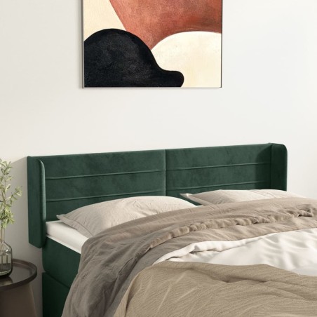 Testiera ad Orecchio Verde Scuro 147x16x78/88 cm in Velluto