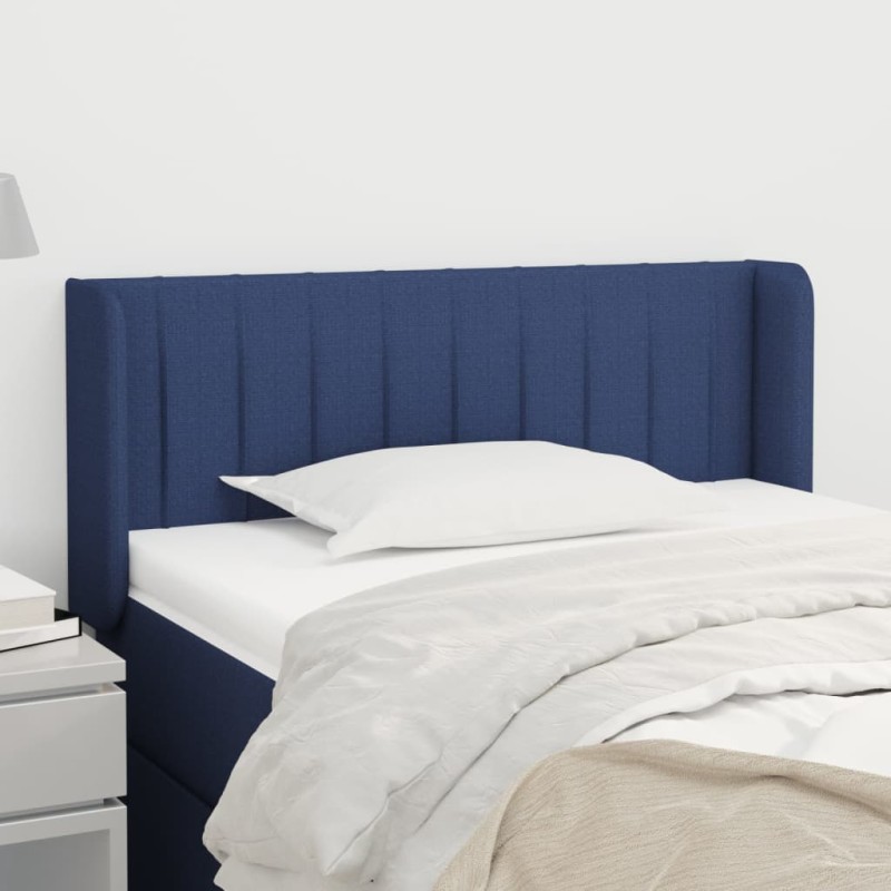 Testiera ad Orecchio Blu 83x16x78/88cm in Tessuto Testiera ad Orecchio Blu 83x16x78/88cm in Tessuto