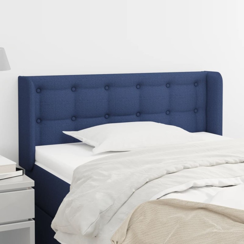 Testiera ad Orecchio Blu 83x16x78/88cm in Tessuto Testiera ad Orecchio Blu 83x16x78/88cm in Tessuto