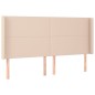 Testiera ad Orecchio Cappuccino 203x16x118/128 cm in Similpelle